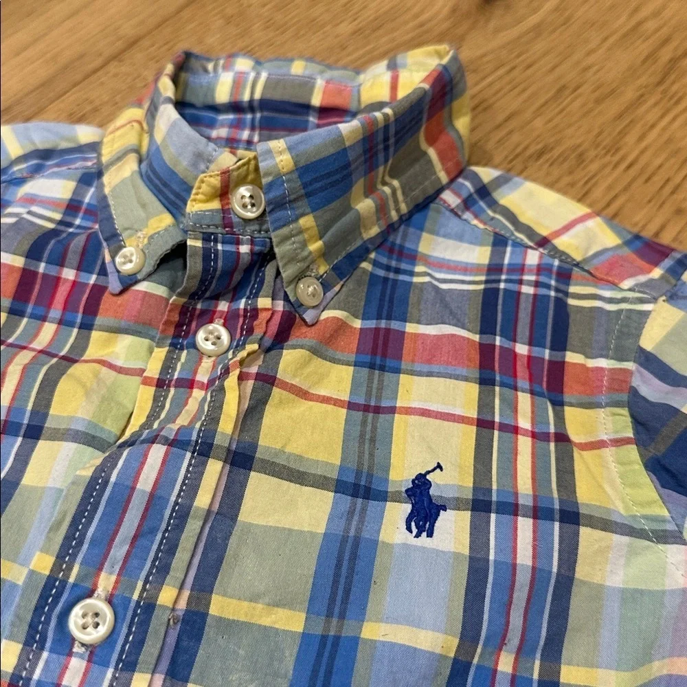 Ralph Lauren Plaid Kids button down Shirt - Blue, Yellow 2T long sleeve